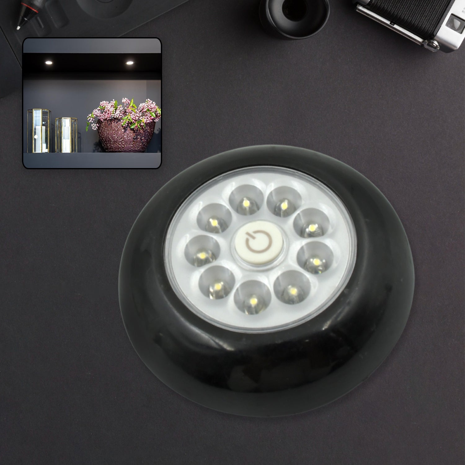 1749 9 LED Touch Light Closet Light Battery Powered Stick-on Anywhere Puck Lights with New Strong Adhesive for Cabinet, Stair, Bedroom, Kitchen Night Light Stick Tap Night ( Battery Not Included / 1 Pc ) 1749 9 LED Touch Light Closet Light Battery Powered Stick-on Anywhere Puck Lights with New Strong Adhesive for Cabinet, Stair, Bedroom, Kitchen Night Light Stick Tap Night ( Battery Not Included / 1 Pc )